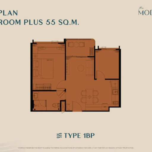 The Modeva, 1 Bedroom - 55 m²