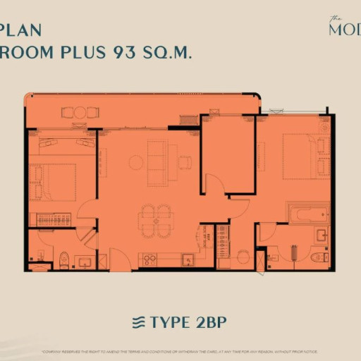 The Modeva, 2 Bedroom - 93 m²